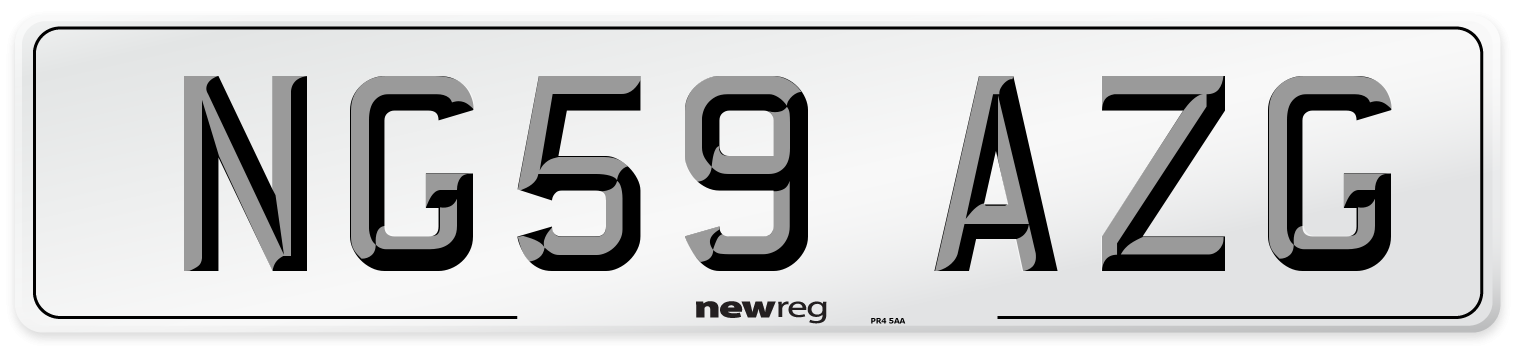 NG59 AZG Number Plate from New Reg